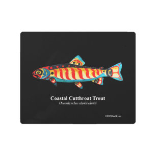 Coastal Cutthroat Trout; Metal Print; Black; 10x8 Print