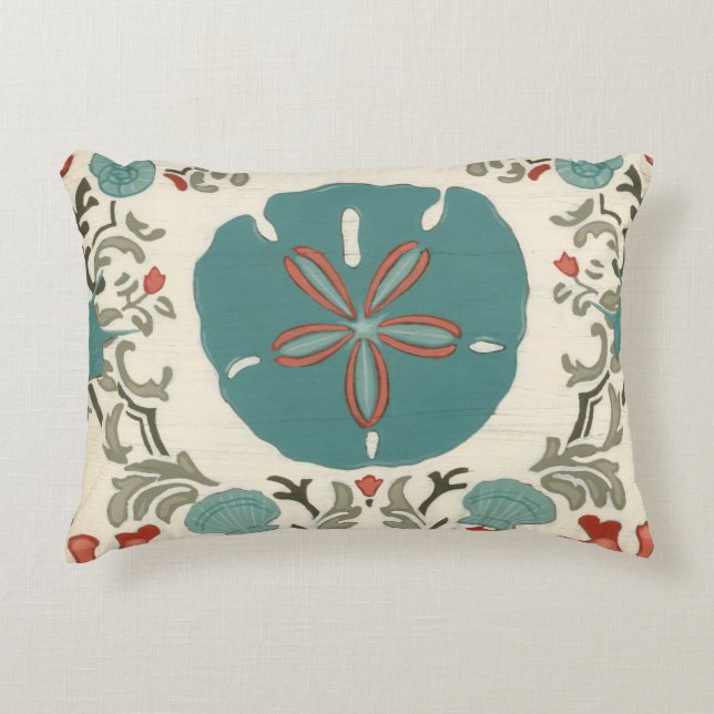 Coastal Damask I Accent Pillow (Front)