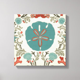Coastal Damask I Canvas Print