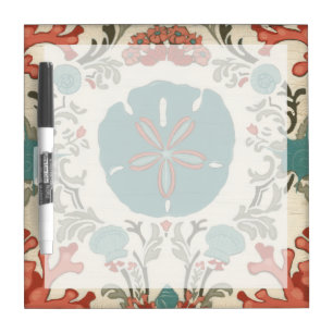 Coastal Damask I Dry Erase Board