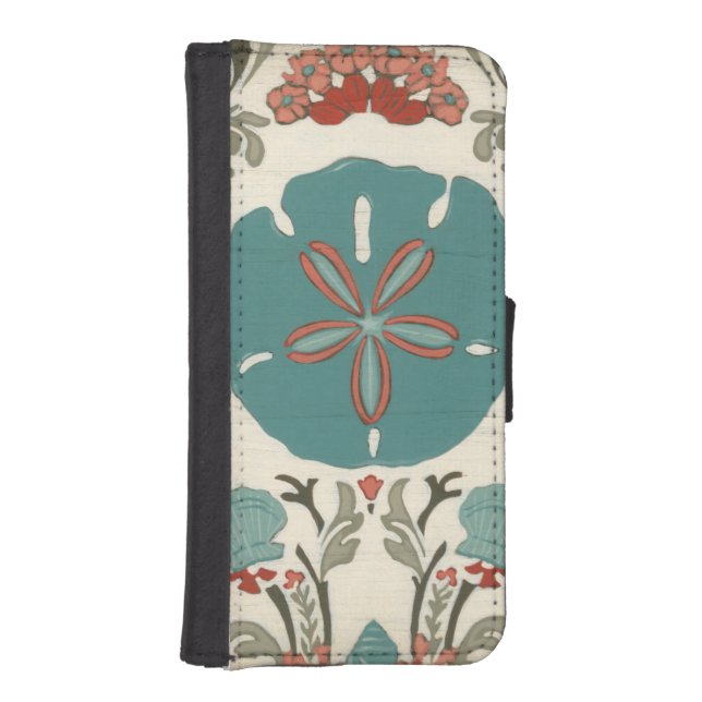 Coastal Damask I iPhone Wallet Case (Front)