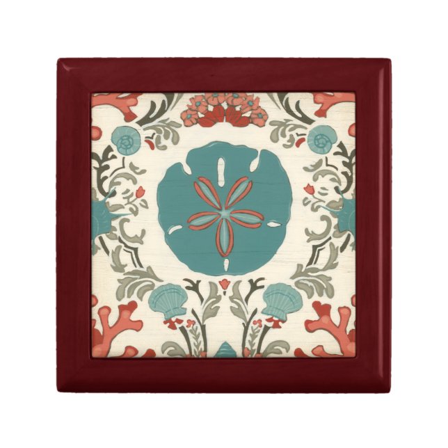 Coastal Damask I Jewelry Box (Front)