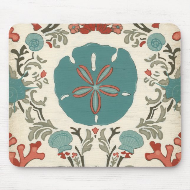 Coastal Damask I Mouse Pad (Front)