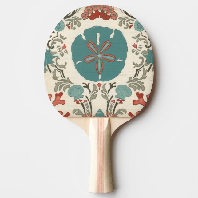 Coastal Damask I Ping-Pong Paddle (Front)