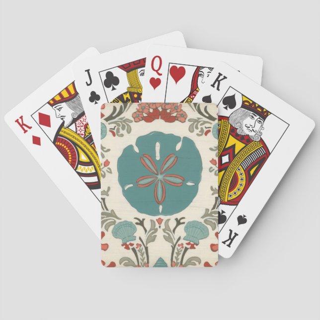 Coastal Damask I Poker Cards (Back)