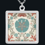 Coastal Damask I Silver Plated Necklace<br><div class="desc">Marine Life</div>