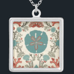 Coastal Damask I Silver Plated Necklace<br><div class="desc">Marine Life</div>