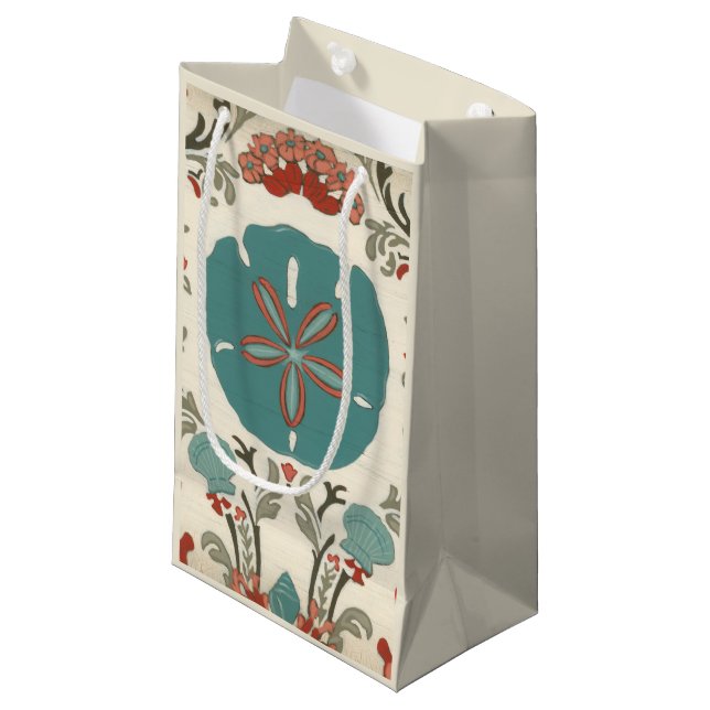 Coastal Damask I Small Gift Bag (Front Angled)