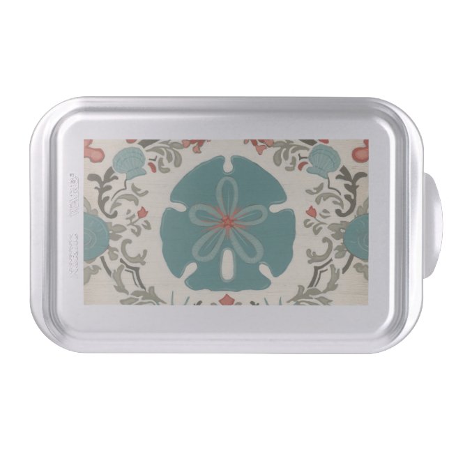 Coastal Damask II Cake Pan (Front)