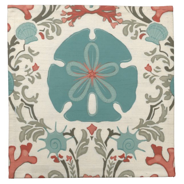 Coastal Damask II Cloth Napkin (Front)