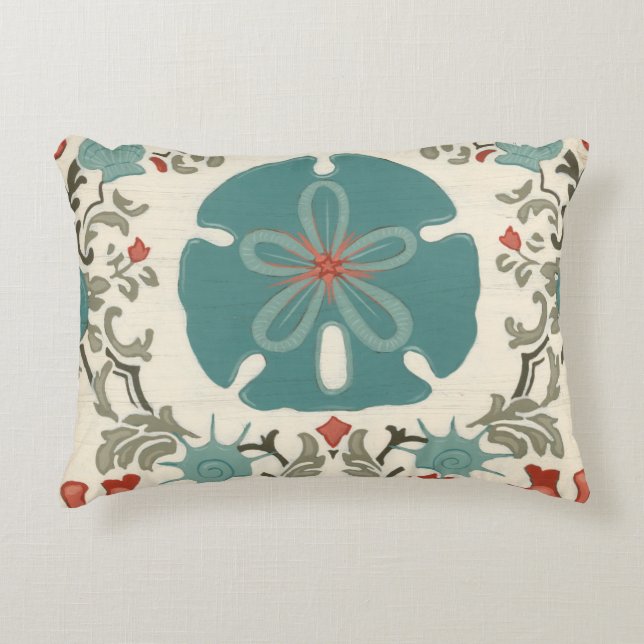 Coastal Damask II Decorative Pillow (Front)