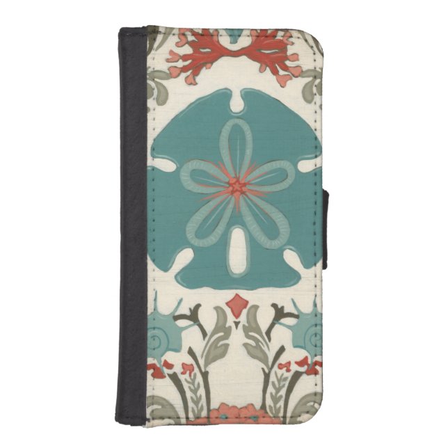 Coastal Damask II iPhone Wallet Case (Front)