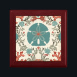Coastal Damask II Jewelry Box<br><div class="desc">Marine Life</div>