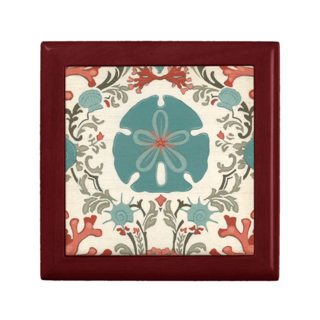 Coastal Damask II Jewelry Box (Front)