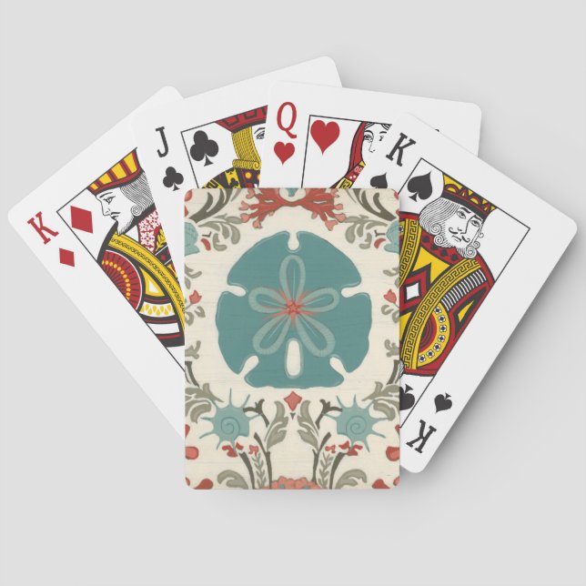 Coastal Damask II Poker Cards (Back)