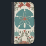 Coastal Damask II Samsung S4 Wallet Case<br><div class="desc">Marine Life</div>