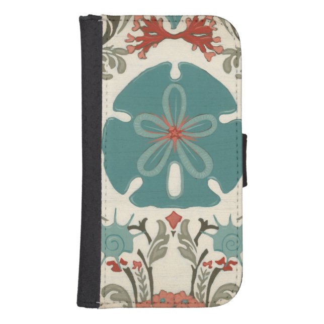 Coastal Damask II Samsung Galaxy Wallet Case (Front)