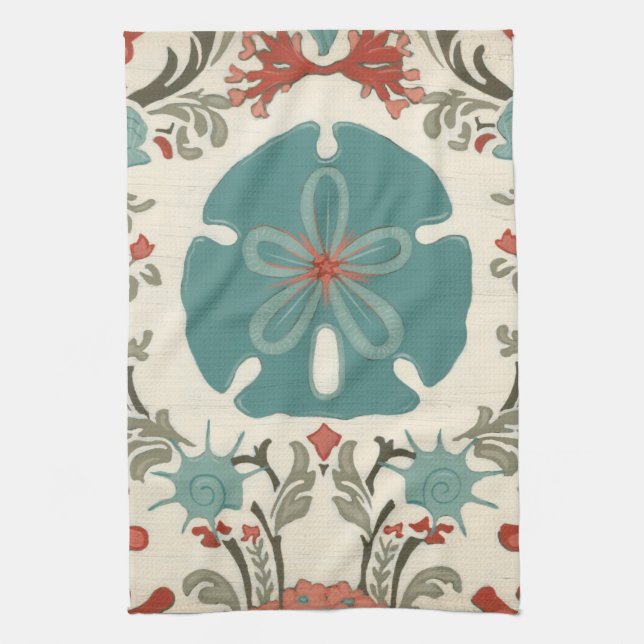 Coastal Damask II Towel (Vertical)