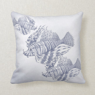 Coastal Decor Blue fish Throw Pillow