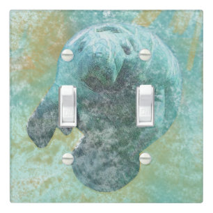 Coastal Decor Manatee Double Light Switch Cover
