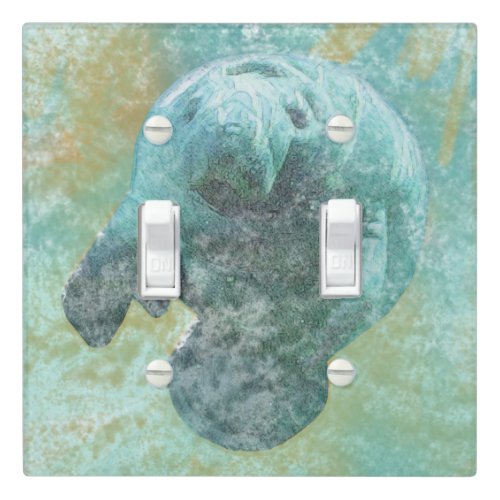 Coastal Decor Manatee Double Light Switch Cover