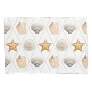 Coastal Decor Seashell Pattern Pillow Case