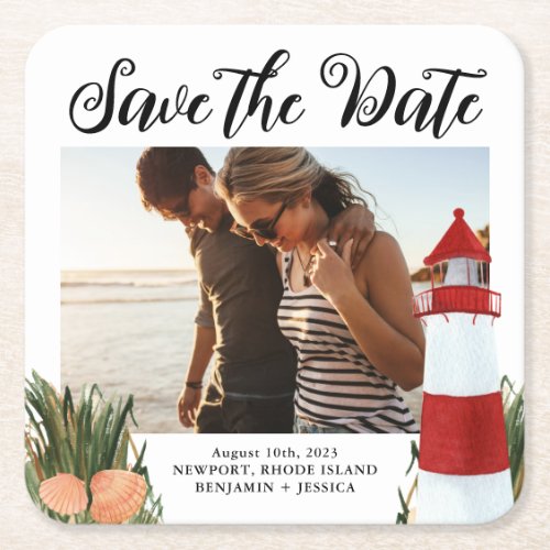 Coastal Destination Wedding Photo Save the Date