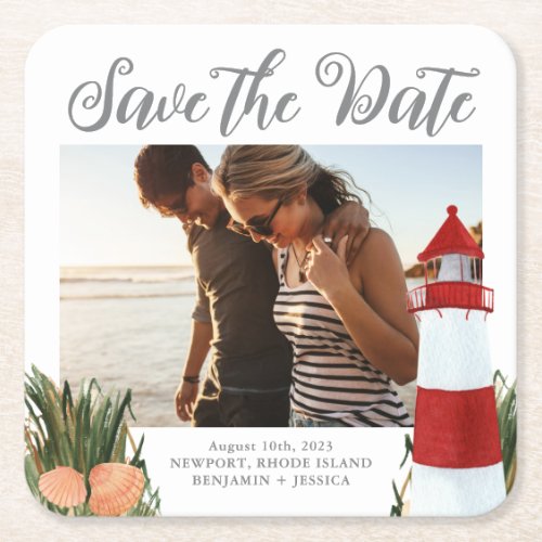 Coastal Destination Wedding Photo Save the Date