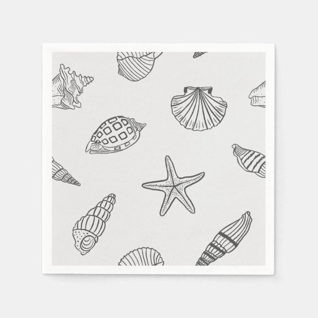 Coastal Dine Ocean Gray Napkins (Front)