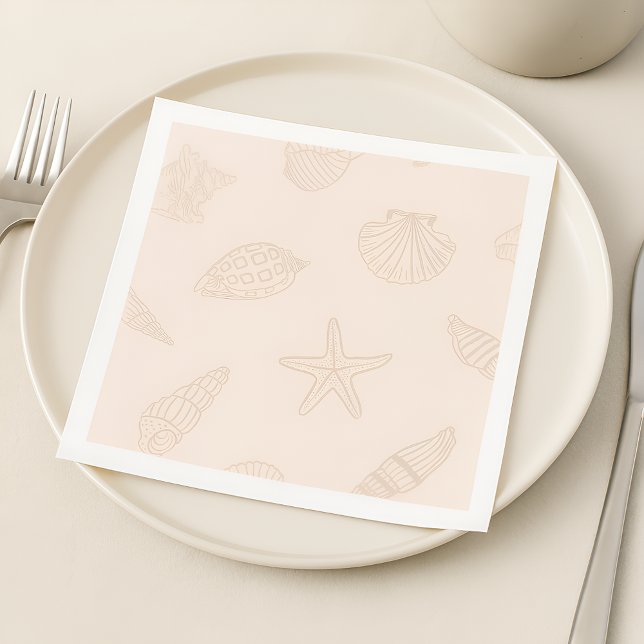 Coastal Dine Shell Pink Napkins (Creator Uploaded)