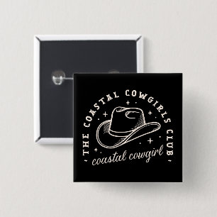 Coastal disco cosmic cowgirls black aesthetic button