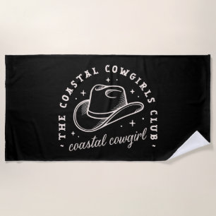 Coastal disco cowgirl dark western black aesthetic beach towel