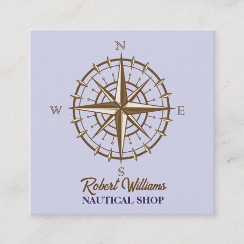 Coastal Diving Boating Sailing Compass Nautical  Square Business Card