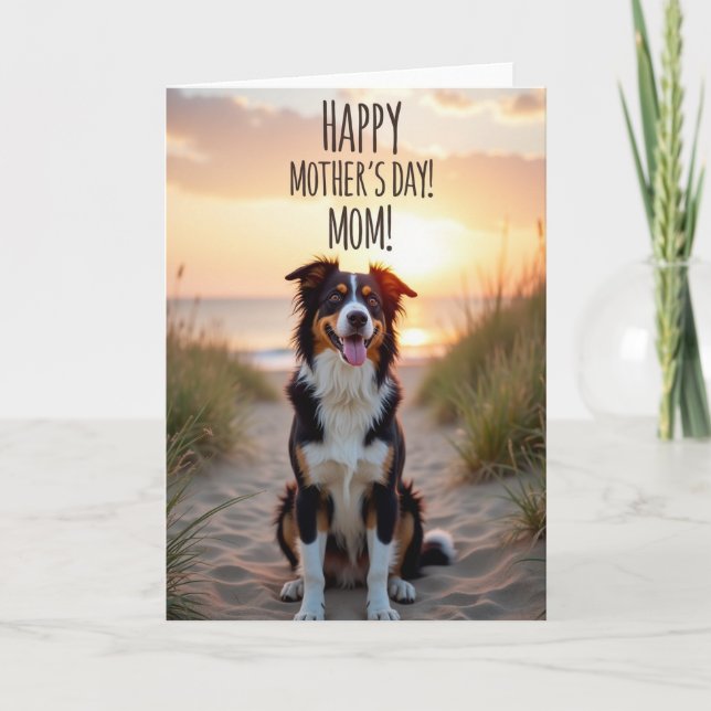 Coastal Dog Happy Mothers Day Card (Front)