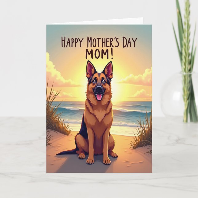 Coastal Dog Mothers Day Scene Card (Front)