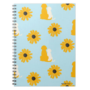 Coastal Dogs and Flowers Spiral Notebook Journal