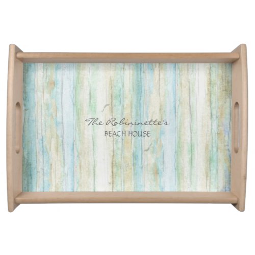 Coastal Driftwood Ocean Beach House Seashore Serving Tray