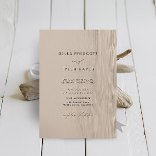 Coastal Driftwood Sand Beach Ocean Elegant Wedding Invitation