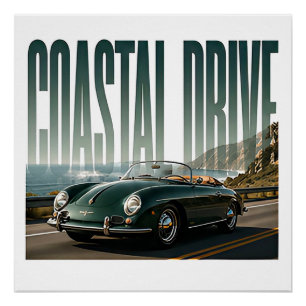 Coastal Drive Luxury Automotive Graphic Poster