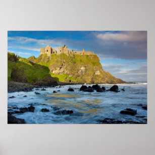 Coastal Dunluce castle, Ireland Poster