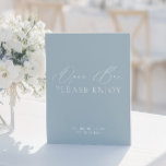 Coastal Dusty Blue & White Open Bar Wedding Sign<br><div class="desc">Featuring a stylish blend of serene blue and crisp white, this sign captures the relaxed elegance of a coastal-themed wedding. Perfectly suited for an open bar, it adds a touch of sophistication while maintaining a laid-back, beachy vibe. Whether your wedding is by the ocean or inspired by coastal beauty, this...</div>