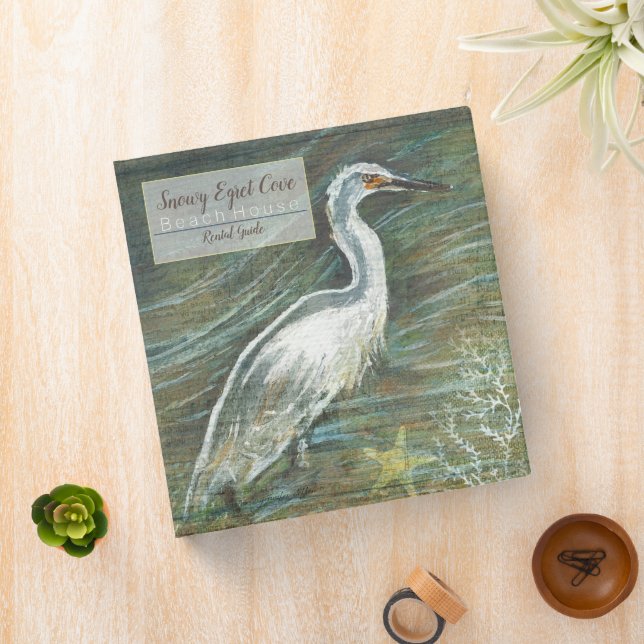 Coastal Egret Shorebird Vacation Rental Guide 3 Ring Binder (In Situ)