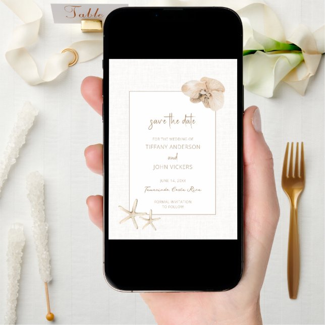 Coastal Elegance Photo Wedding Save the Date (Front Digital)