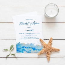 Coastal Elegance Watercolor Bridal Shower Petite