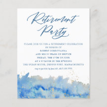 Coastal Elegance Watercolor Retirement Party