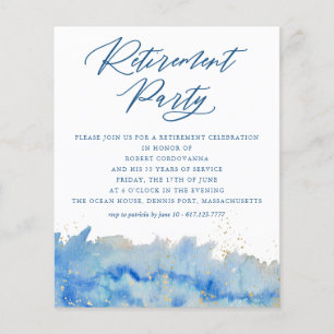 Coastal Elegance Watercolor Retirement Party Flyer