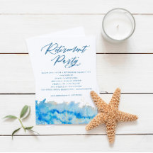 Coastal Elegance Watercolor Retirement Party
