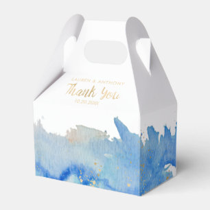 Coastal Elegance Watercolor Wave Favor Box