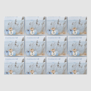 Coastal Fall Blue and White Pumpkins and Starfish Tissue Paper