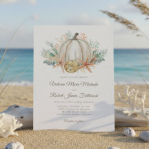 Coastal Fall Pumpkin Seashell Wedding